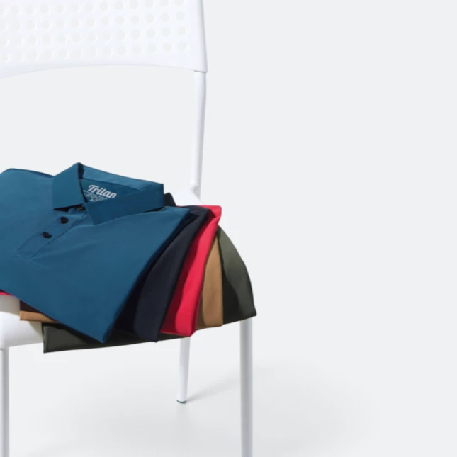 Tt05 tritan premium nylon spandex polo worn by model