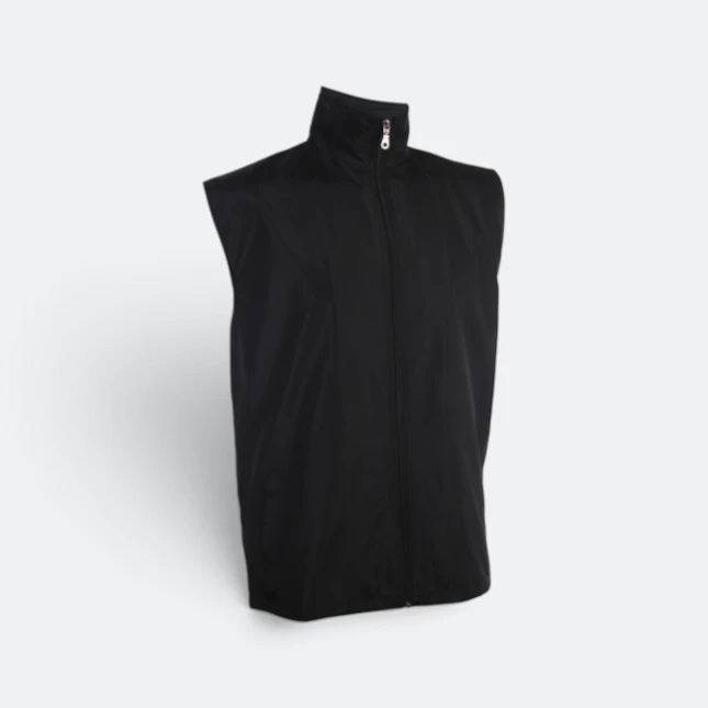 Vj06 full-zip sleeveless vest jacket black colour view