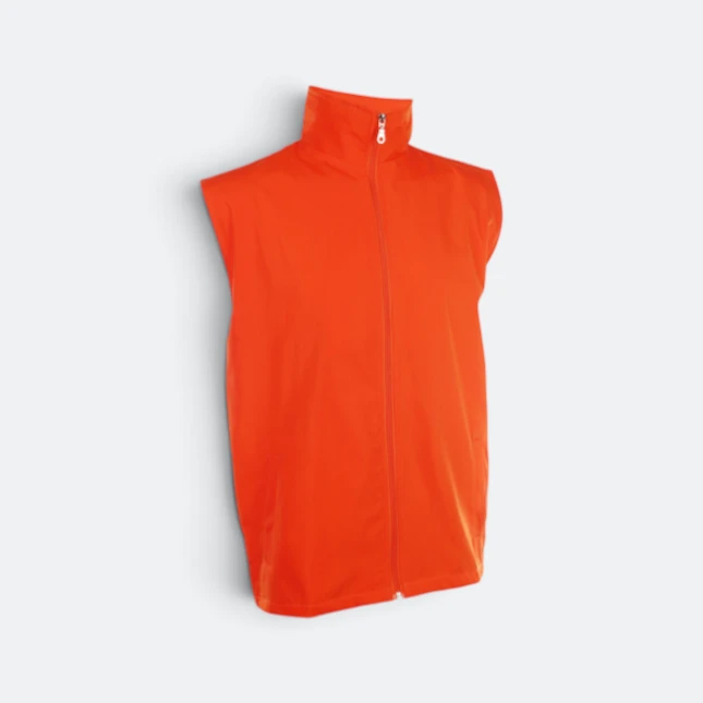 Vj06 full-zip sleeveless vest jacket orange colour view