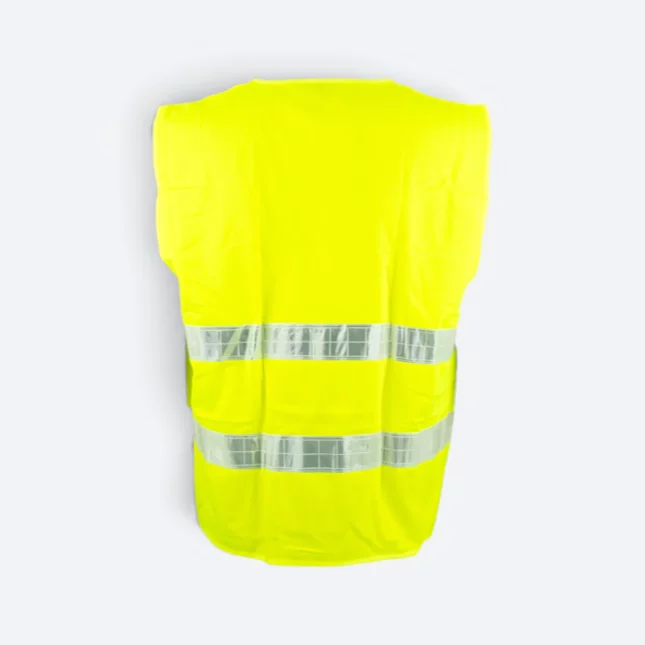 VT02 Sleeveless Safety Vest Basic Yellow Vt02 sleeveless safety vest basic yellow back view