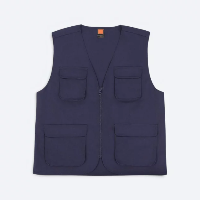 Vt03 sleeveless utility vest navy colour view