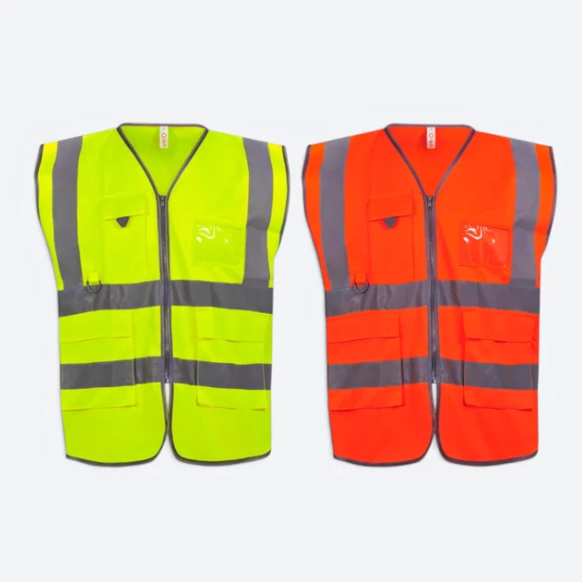 VT04 Sleeveless Safety Vest with Zip and Pockets Colours Vt04 sleeveless safety vest with zip and pockets all colours