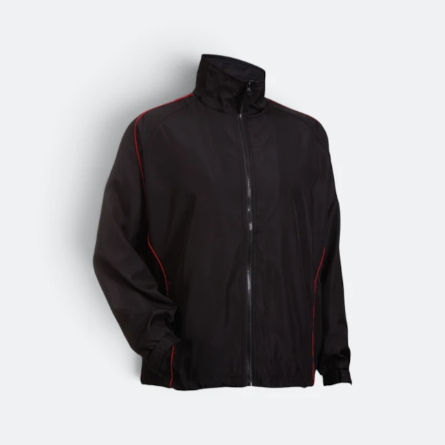 Wb05 full-zip windbreaker jacket solid colour black colour view