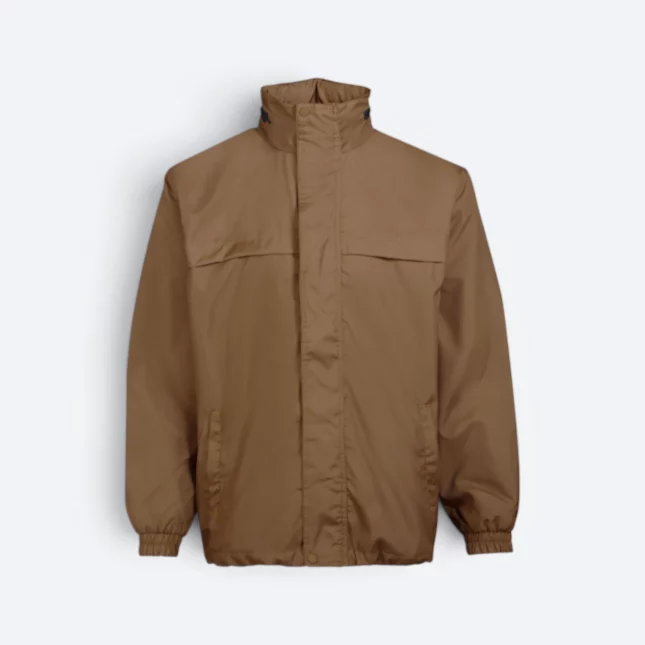 Wb07 full-zip windbreaker jacket with hidden hoodie coca mocha colour view