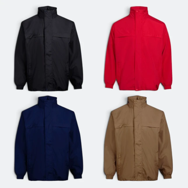 Wb07 full-zip windbreaker jacket with hidden hoodie all colours
