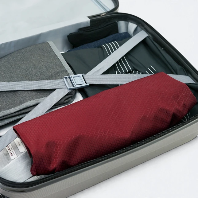 Gbm9019 plevo backpack red packed in luggage view