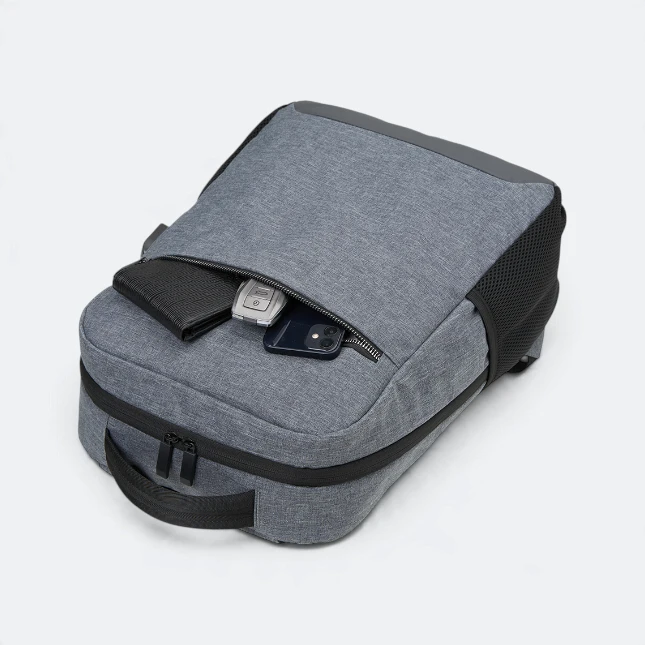 GBM9041 Kravo Laptop Backpack Grey Front Pocket Gbm9041 kravo laptop backpack grey front pocket view