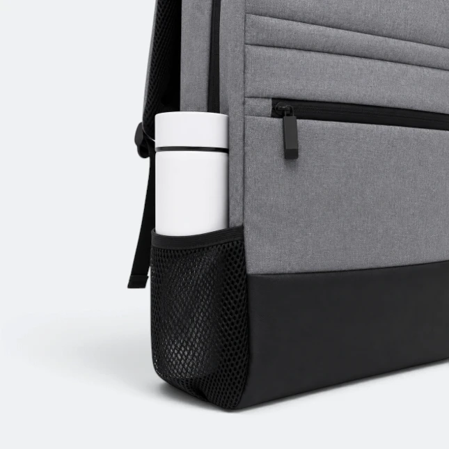 GBM9044 Nervo Laptop Backpack Grey Bottle Pocket Gbm9044 nervo laptop backpack grey bottle pocket view
