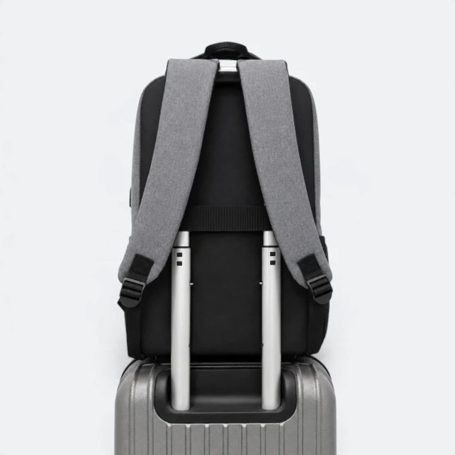 GBM9044 Nervo Laptop Backpack Grey On Trolley Gbm9044 nervo laptop backpack grey on trolley view