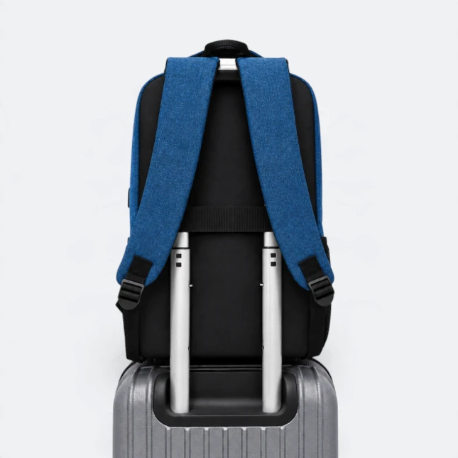 GBM9044 Nervo Laptop Backpack Navy On Trolley Gbm9044 nervo laptop backpack navy on trolley view