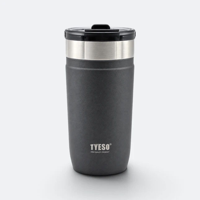 GMG2177 Tyeso Vacuum Tumbler with Flip Lid Black Gmg2177 tyeso vacuum tumbler with flip lid black view, thermal flask corporate gift malaysia with logo printing