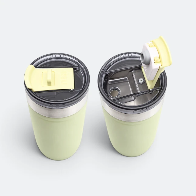 GMG2177 Tyeso Vacuum Tumbler with Flip Lid Green Lid Detail Gmg2177 tyeso vacuum tumbler with flip lid green lid detail view, thermal flask corporate gift malaysia with logo printing