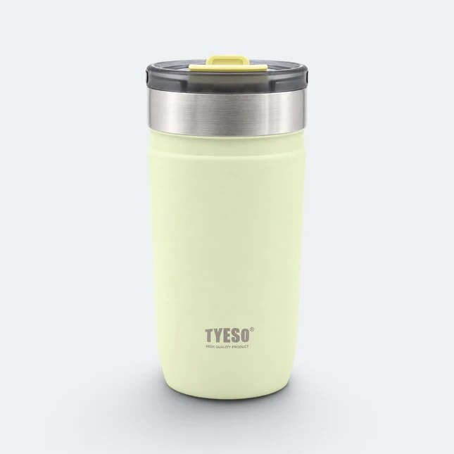 GMG2177 Tyeso Vacuum Tumbler with Flip Lid Green Side Gmg2177 tyeso vacuum tumbler with flip lid green side view, thermal flask corporate gift malaysia with logo printing