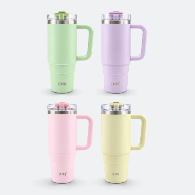 Gmg2178 tyeso vacuum tumbler with handle and straw all colours view, thermal flask corporate gift malaysia with logo printing