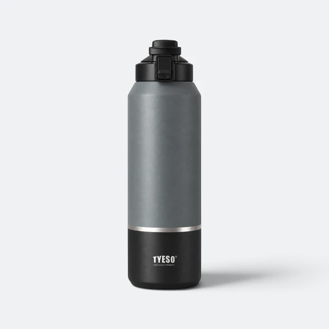 Gmg2179 tyeso vacuum sport bottle with spout lid black view, thermal flask corporate gift malaysia with logo printing