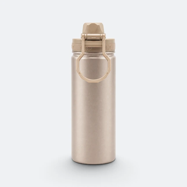 GMG2184 Tyeso Vacuum Bottle with Loop Handle Brown Side Gmg2184 tyeso vacuum bottle with loop handle brown side view, thermal flask corporate gift malaysia with logo printing