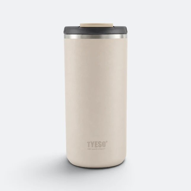 Gmg2185 tyeso slim vacuum flask beige view, thermal flask corporate gift malaysia with logo printing