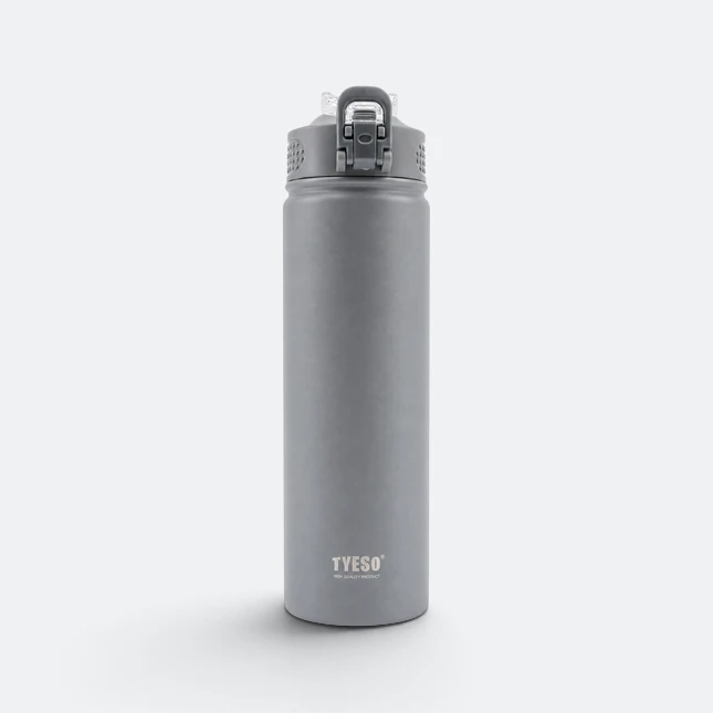 GMG2186 Tyeso Vacuum Bottle with Flip Lock Lid Grey Gmg2186 tyeso vacuum bottle with flip lock lid grey view, thermal flask corporate gift malaysia with logo printing