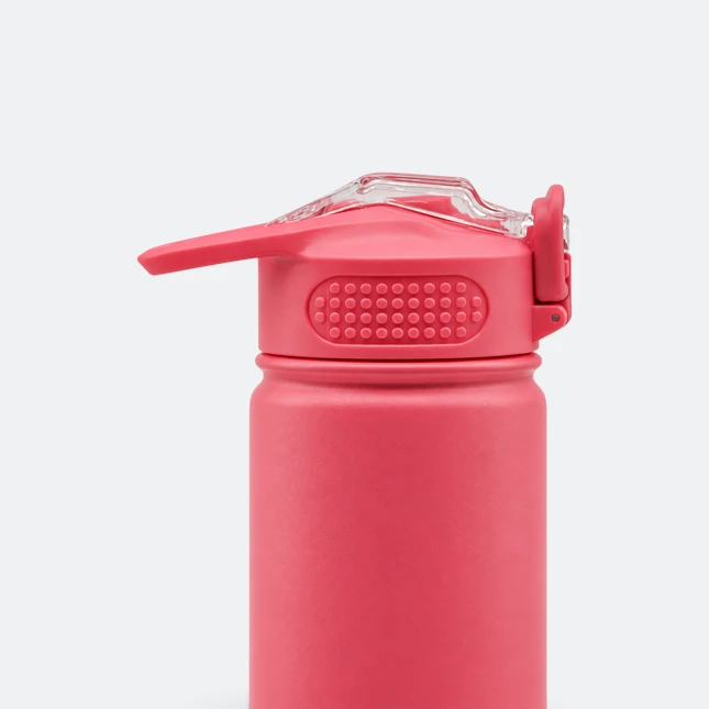 GMG2186 Tyeso Vacuum Bottle with Flip Lock Lid Red Lid Open Side Gmg2186 tyeso vacuum bottle with flip lock lid red lid open side view, thermal flask corporate gift malaysia with logo printing
