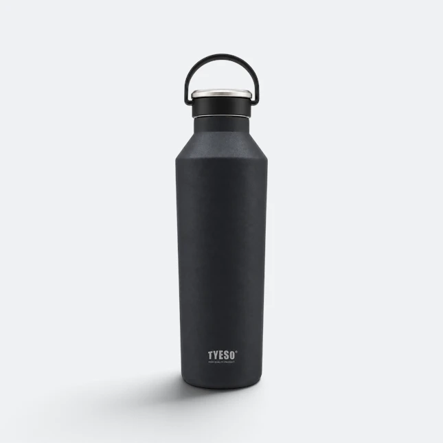 GMG2187 Tyeso Vacuum Bottle with Loop Cap Black Gmg2187 tyeso vacuum bottle with loop cap black view, thermal flask corporate gift malaysia with logo printing