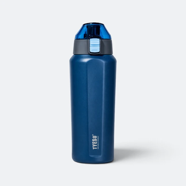 Gmg2189 tyeso vacuum sport bottle with flip cap navy blue view, thermal flask corporate gift malaysia with logo printing