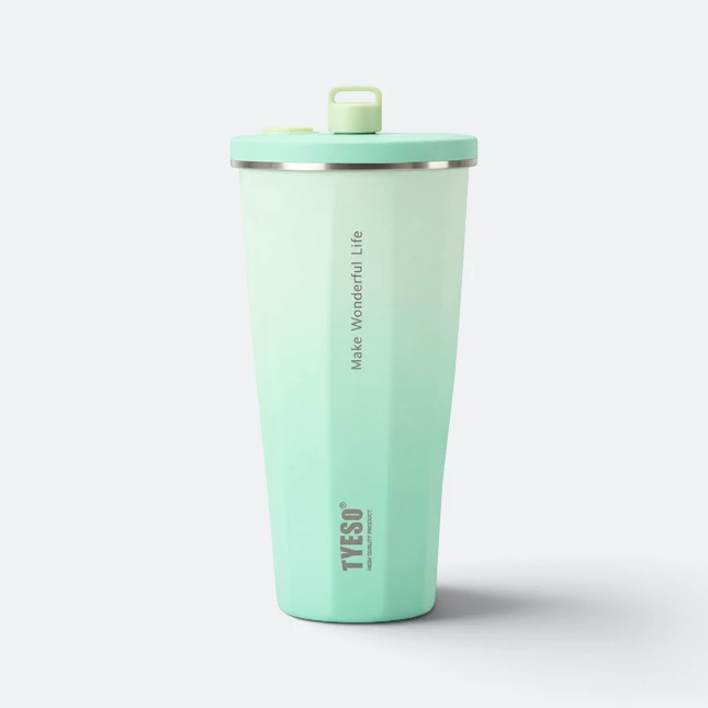 Gmg2190 tyeso vacuum tumbler with straw turquoise view, thermal flask corporate gift malaysia with logo printing
