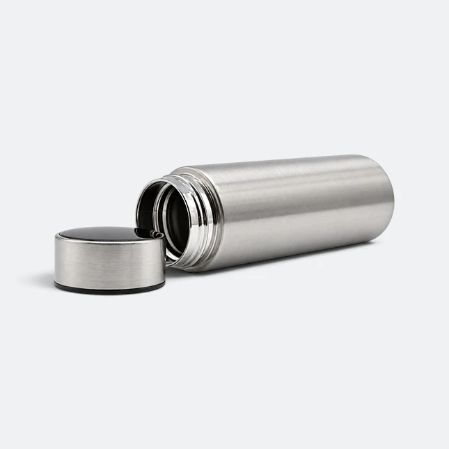 GMG2191 Lumen LED Temperature Vacuum Flask Silver Open Gmg2191 lumen led temperature vacuum flask silver open view, thermal flask corporate gift malaysia with logo printing