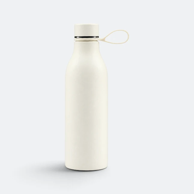 GMG2192 Ringo Matte Vacuum Flask with Loop Lid Beige Front Gmg2192 ringo matte vacuum flask with loop lid beige front view, thermal flask corporate gift malaysia with logo printing