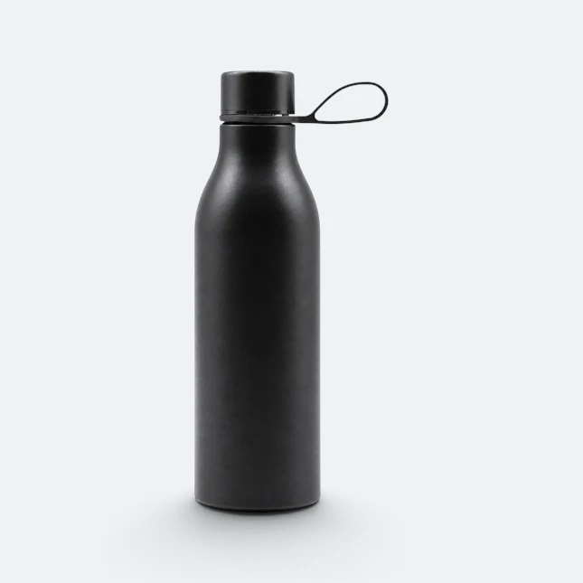 GMG2192 Ringo Matte Vacuum Flask with Loop Lid Black Gmg2192 ringo matte vacuum flask with loop lid black view, thermal flask corporate gift malaysia with logo printing