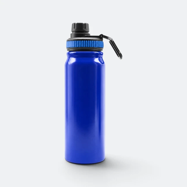 Gmg2195 trekka vacuum flask with carry handle royal blue front view, thermal flask corporate gift malaysia with logo printing