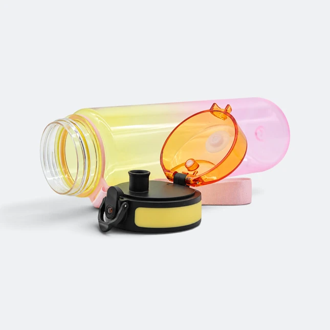 Gmg2198 ombre polycarbonate sport bottle yellow parts view, sports bottle corporate gift malaysia with logo printing