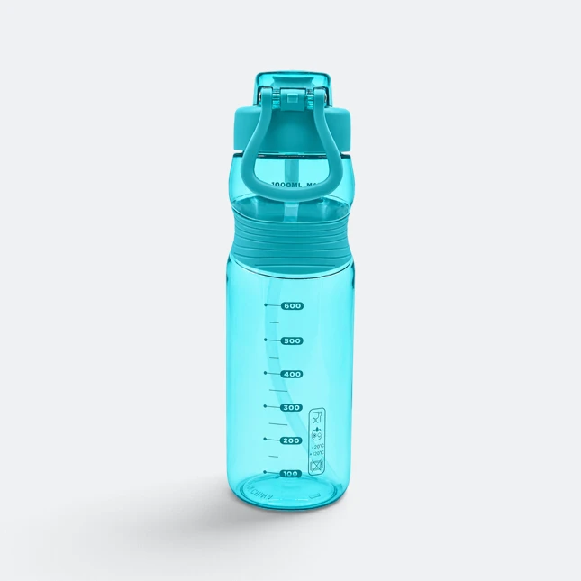 Gmg2201 hydra tritan bpa free bottle turquoise side view, sports bottle corporate gift malaysia with logo printing