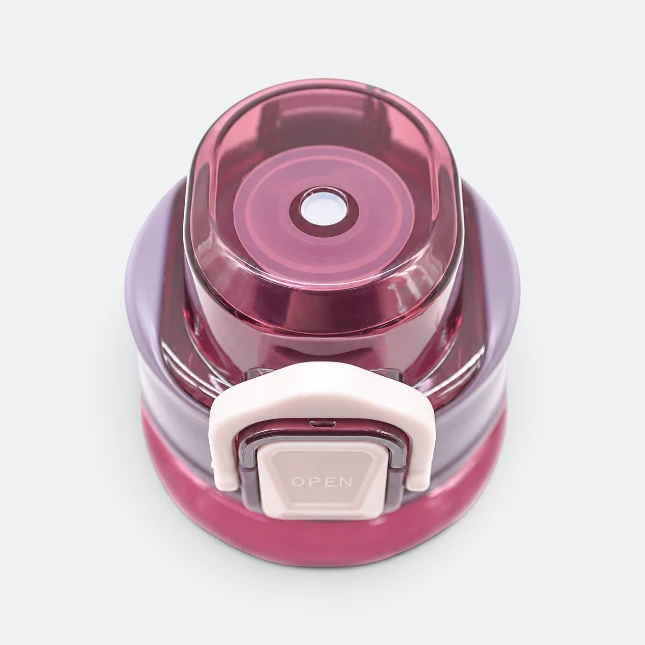 Gmg2202 flipper tritan bpa free bottle pink lid top view, sports bottle corporate gift malaysia with logo printing