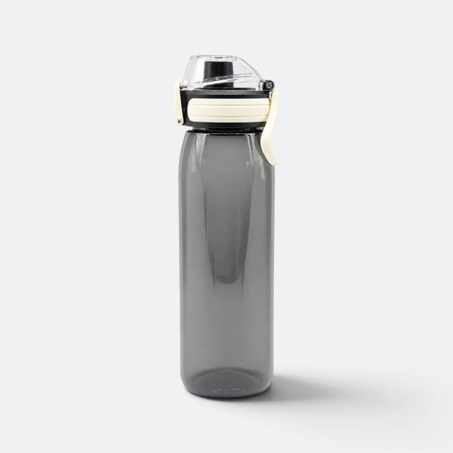 Gmg2204 locko tritan bpa free bottle grey side view, sports bottle corporate gift malaysia with logo printing