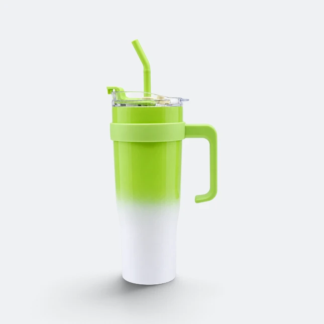 GMG2207 Venti Vacuum Tumbler with Handle and Straw Apple Green Gmg2207 venti vacuum tumbler with handle and straw apple green view, thermal flask corporate gift malaysia with logo printing