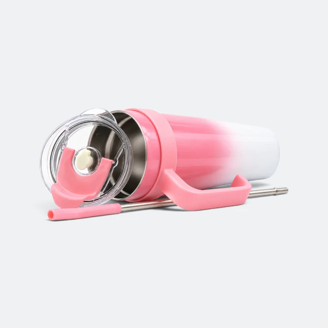 GMG2207 Venti Vacuum Tumbler with Handle and Straw Pink Parts Gmg2207 venti vacuum tumbler with handle and straw pink parts view, thermal flask corporate gift malaysia with logo printing