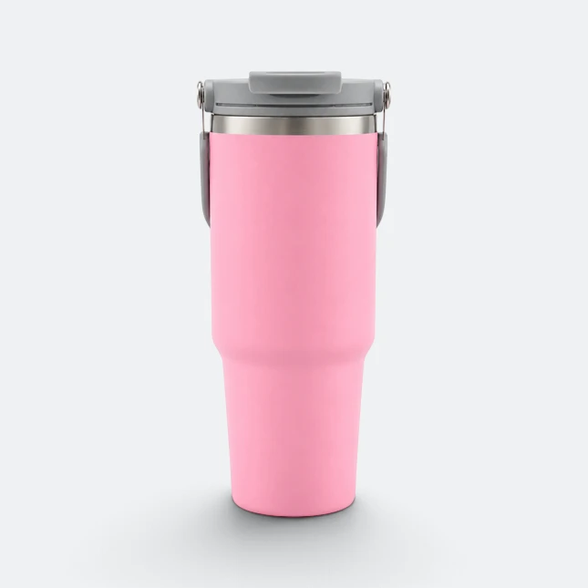 Gmg2210 tallo vacuum tumbler with carry handle pink view, thermal flask corporate gift malaysia with logo printing