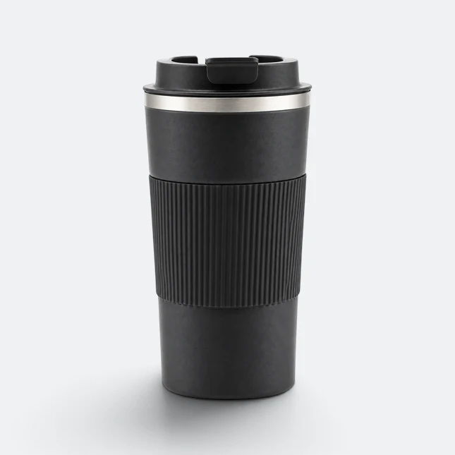 GMG2214 Sleevo Vacuum Coffee Tumbler with Grip Black Gmg2214 sleevo vacuum coffee tumbler with grip black view, thermal flask corporate gift malaysia with logo printing
