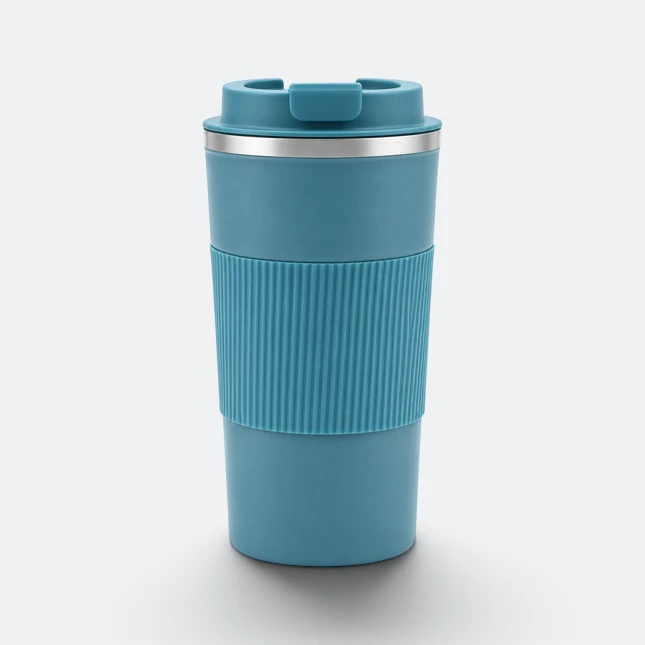 GMG2214 Sleevo Vacuum Coffee Tumbler with Grip Royal Blue Gmg2214 sleevo vacuum coffee tumbler with grip royal blue view, thermal flask corporate gift malaysia with logo printing