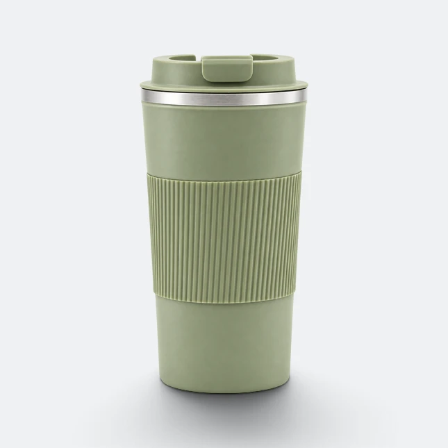 GMG2214 Sleevo Vacuum Coffee Tumbler with Grip Green Gmg2214 sleevo vacuum coffee tumbler with grip green view, thermal flask corporate gift malaysia with logo printing