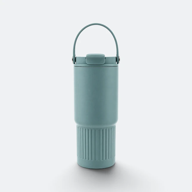 Gmg2215 loopa vacuum tumbler with carry loop army green view, thermal flask corporate gift malaysia with logo printing
