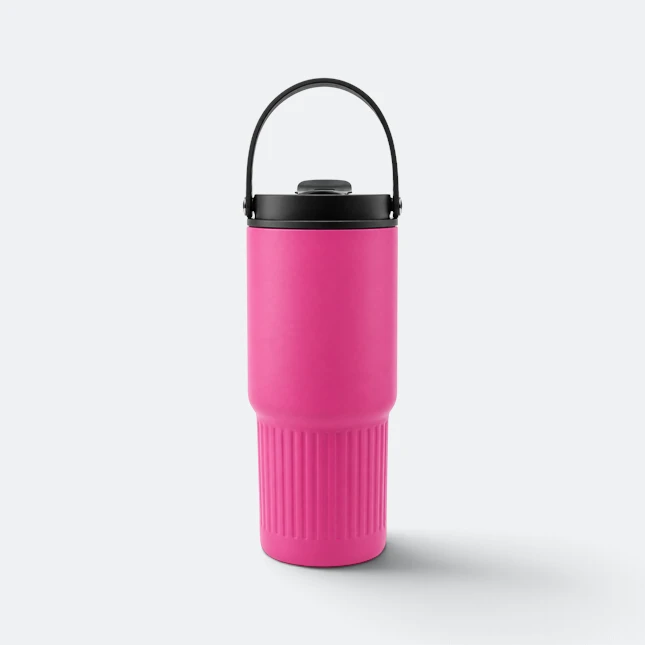 Gmg2215 loopa vacuum tumbler with carry loop magenta view, thermal flask corporate gift malaysia with logo printing