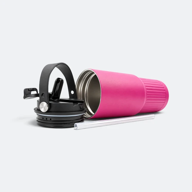 Gmg2215 loopa vacuum tumbler with carry loop magenta parts view, thermal flask corporate gift malaysia with logo printing