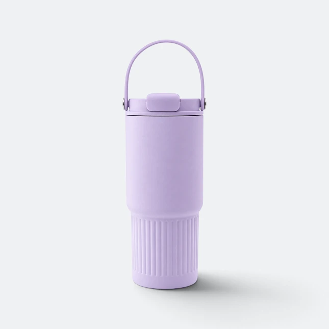 Gmg2215 loopa vacuum tumbler with carry loop purple view, thermal flask corporate gift malaysia with logo printing