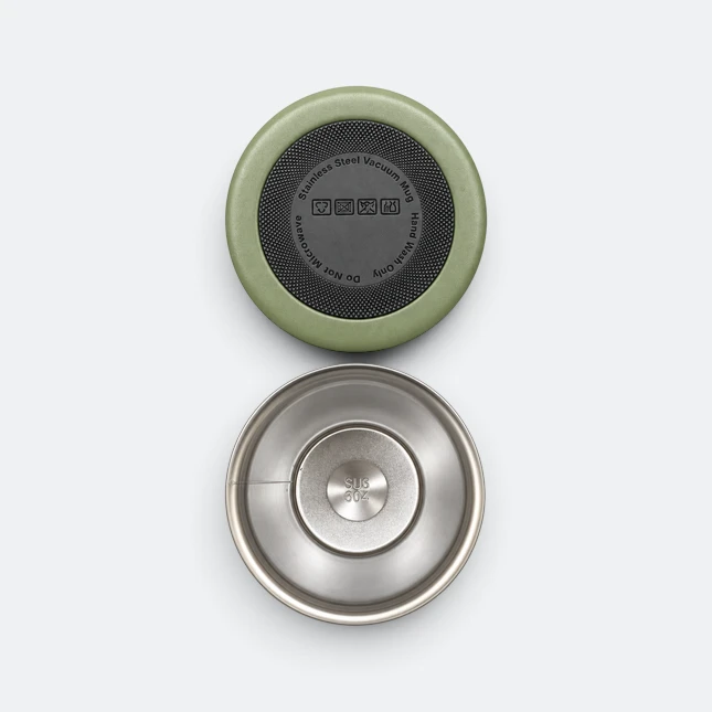 Gmg2217 plaino vacuum coffee tumbler base lid view, thermal flask corporate gift malaysia with logo printing