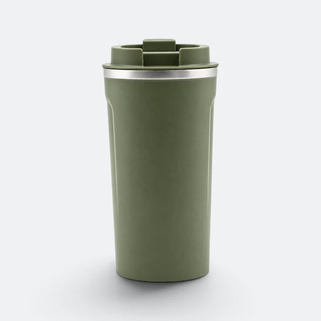 Gmg2217 plaino vacuum coffee tumbler army green view, thermal flask corporate gift malaysia with logo printing