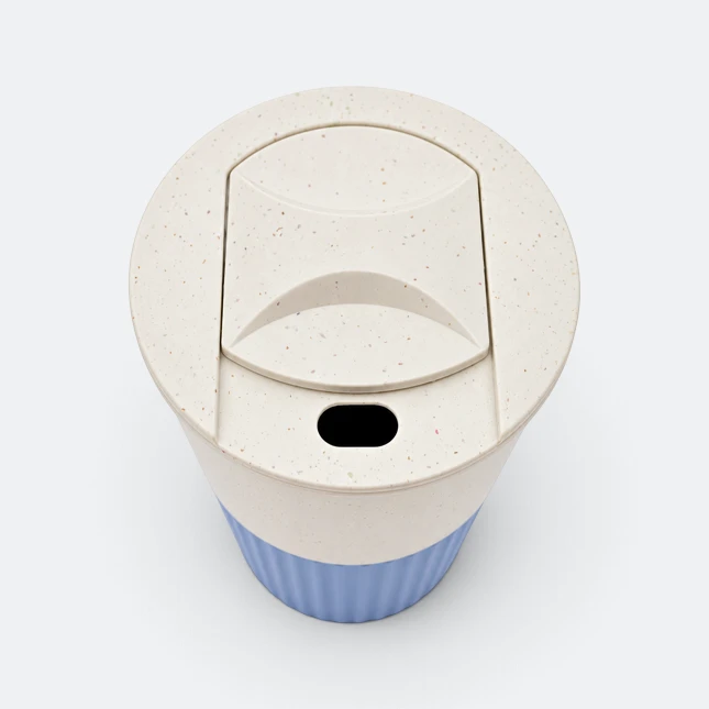 Gmg2224 wheatly wheat fibre cup with lid royal blue lid view, plastic drinkware corporate gift malaysia with logo printing