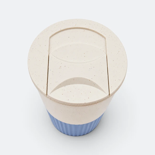 Gmg2224 wheatly wheat fibre cup with lid royal blue top view, plastic drinkware corporate gift malaysia with logo printing