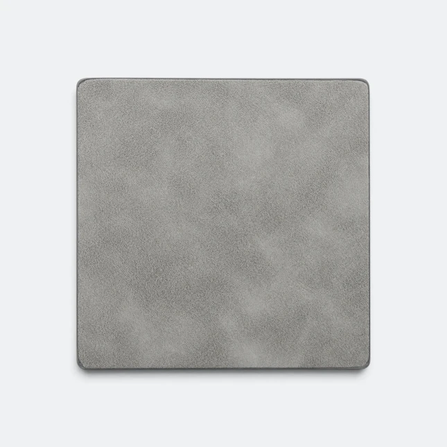 Gmg2225 grainy pu leather square coaster set grey view, coaster corporate gift malaysia with logo printing
