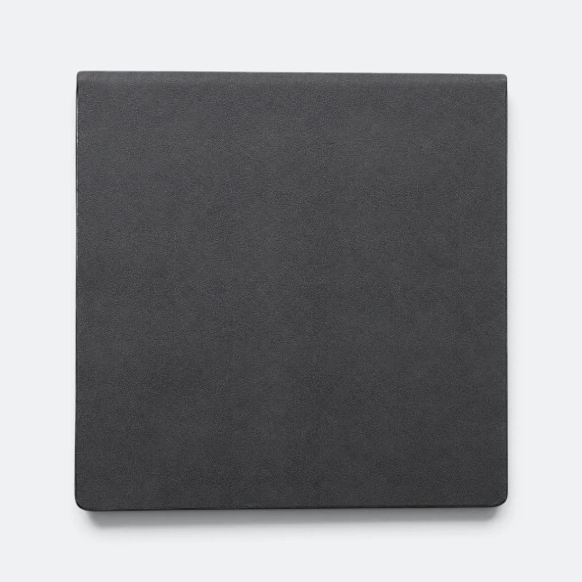 GMG2226 Grainy PU Leather Round Coaster Set Black Square Gmg2226 grainy pu leather round coaster set black square view, coaster corporate gift malaysia with logo printing